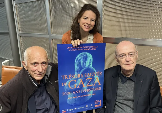 De gauche à droite: Jean-Baptiste Humbert, Marielle Fontanilles et Jean-Michel de Tarragon ©Gabrielle Dessarzens, RTSreligion