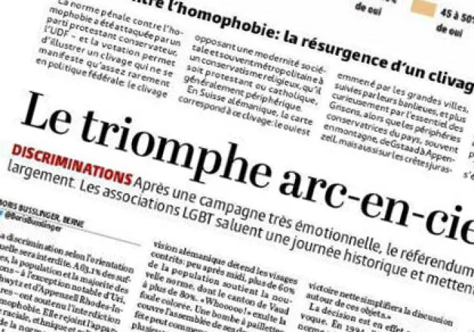 Une capture de la page 4 du «Temps» du 10 février. © Le Temps