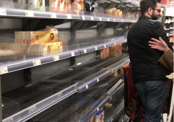 Vendredi 13 mars 2020, à Lausanne: razzia dans les magasins. Réformés.ch