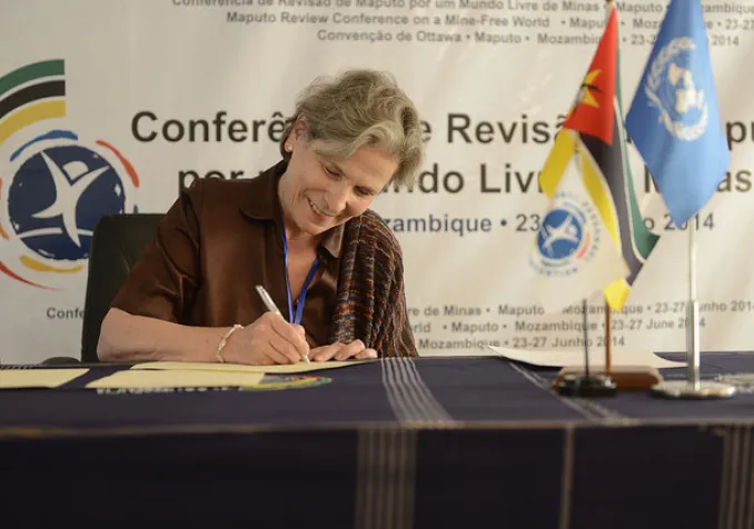 Christine Beerli en 2014, alors vice-présidente du Comité international de la Croix-Rouge. CC(by nc nd) Anti-Personnel Mine Ban Convention