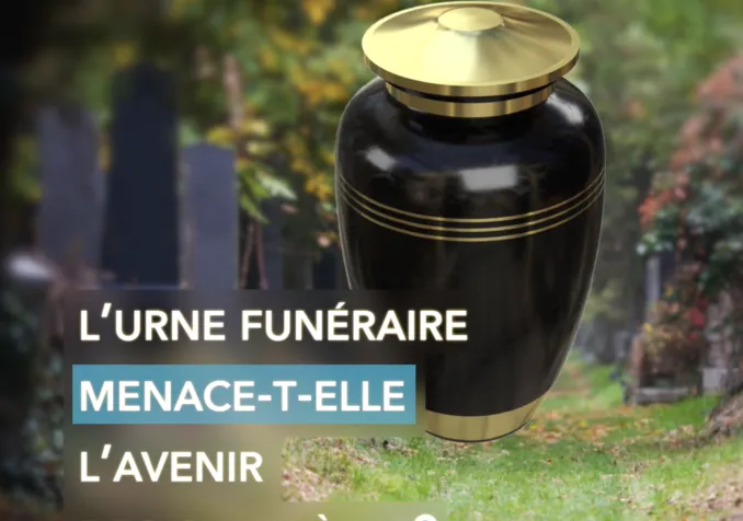 Vignette avec cimetière et urne funéraire