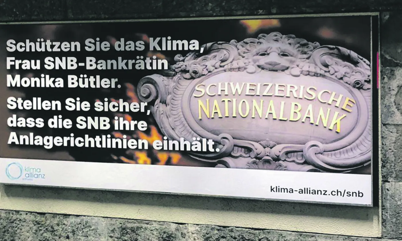 La BNS doit-elle désinvestir des énergies fossiles? ©Alliance Climatique Suisse