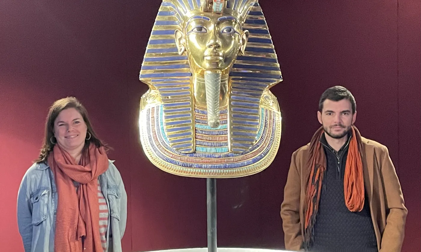 Audrey Dégremont, de mission en Égyptologie pour le Fonds de la Recherche Scientifique et Dorian Vanhulle, docteur en Egyptologie de l’Université Libre de Bruxelles. ©Carole Pirker