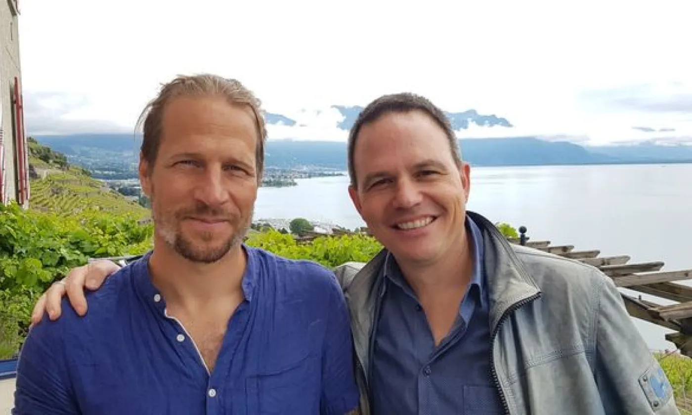 Blaise Hofman, librettiste (à gauche), et Jérôme Berney, compositeur pour la Fête des Vignerons 2019 ©Davide Pesenti/RTSrelgion