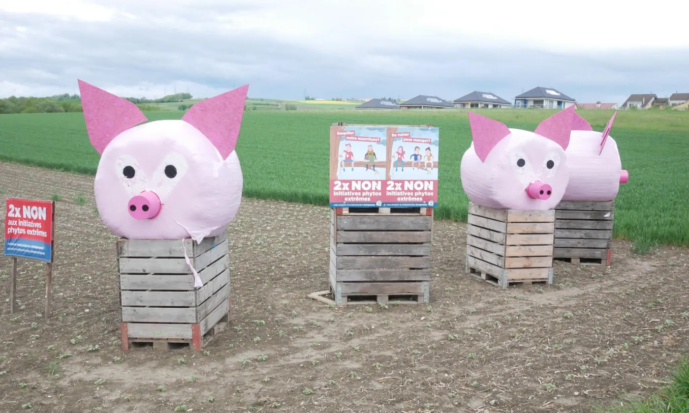 Beaucoup d’agriculteurs se mobilisent pour appeler à voter deux fois non le 13 juin. ©DR