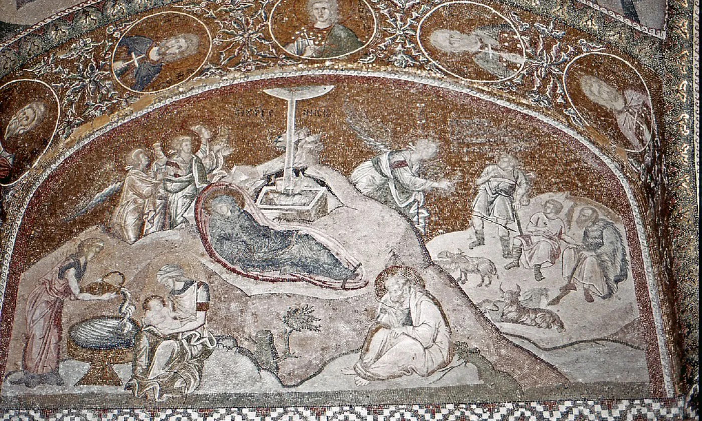 "La nativité", mosaïque de l'église Saint-Sauveur-in-Chora à Istanbul ©Wikimedia Commons/Daniel Villafruela/CC BY 3.0