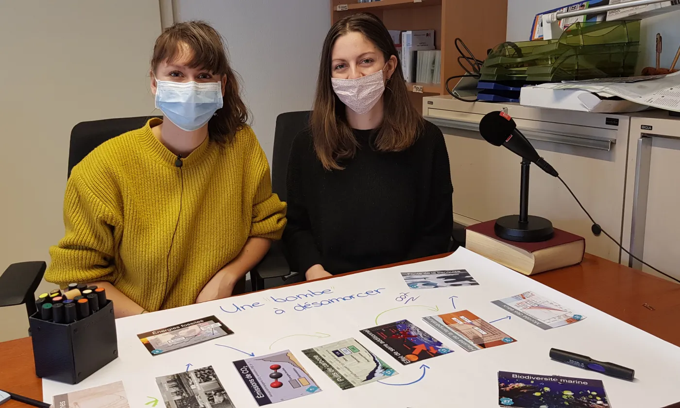 Natacha Forte, Co-responsable communication, et Elodie Sierro, Responsable interventions et animations de la Campagne œcuménique 2021 © Davide Pesenti / RTSreligion