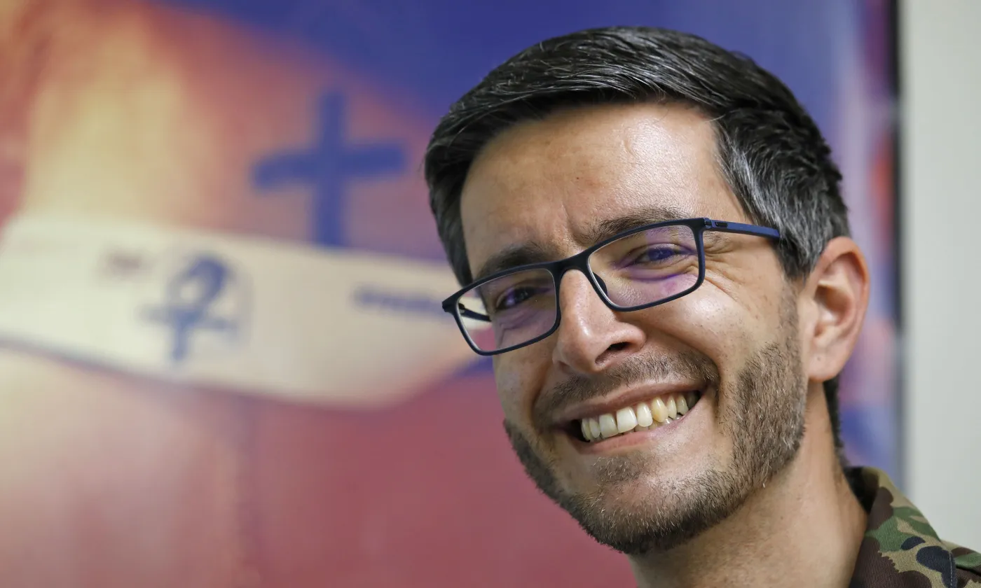 Noël Pedreira est capitaine aumônier catholique de l’armée suisse depuis douze ans © Réformés / Pierre Bohrer Noël Pedreira est capitaine aumônier catholique de l’armée suisse depuis douze ans © Réformés / Pierre Bohrer