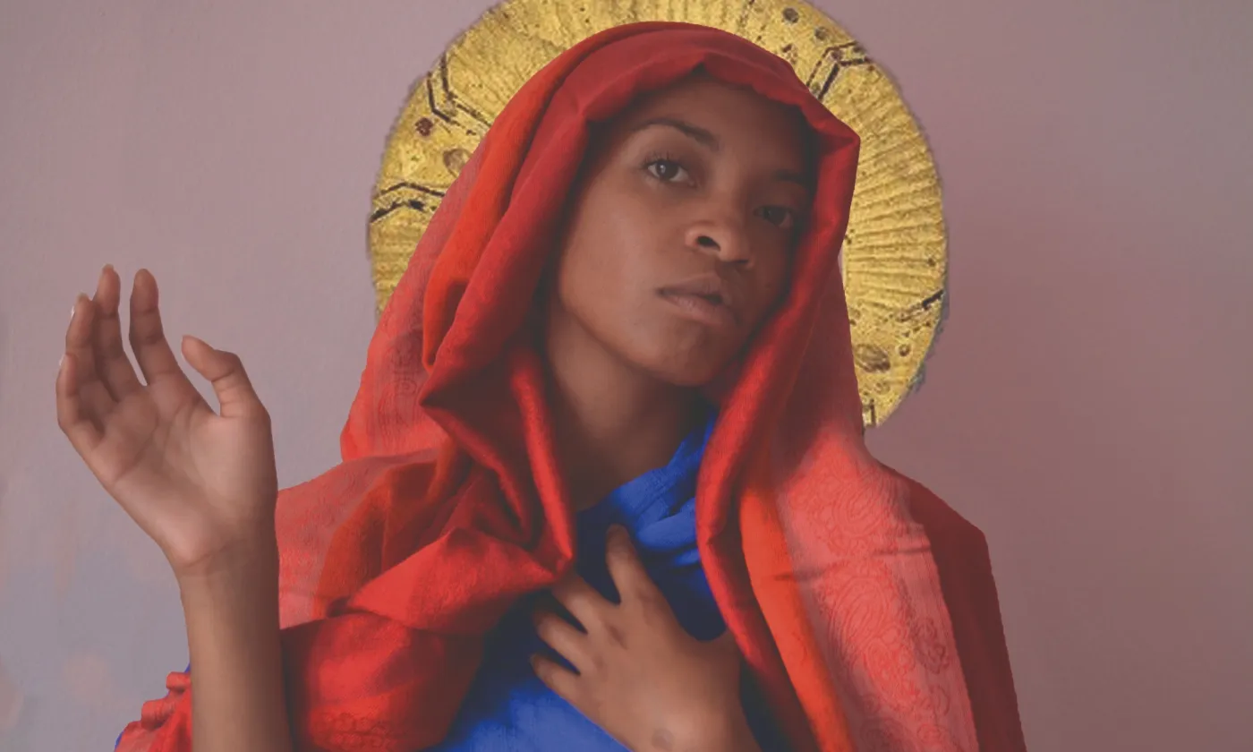 Pour une amie en école d’art, ma petite-fille Aude Leuenberger s’est déguisée en Marie. © Balkis Guetta