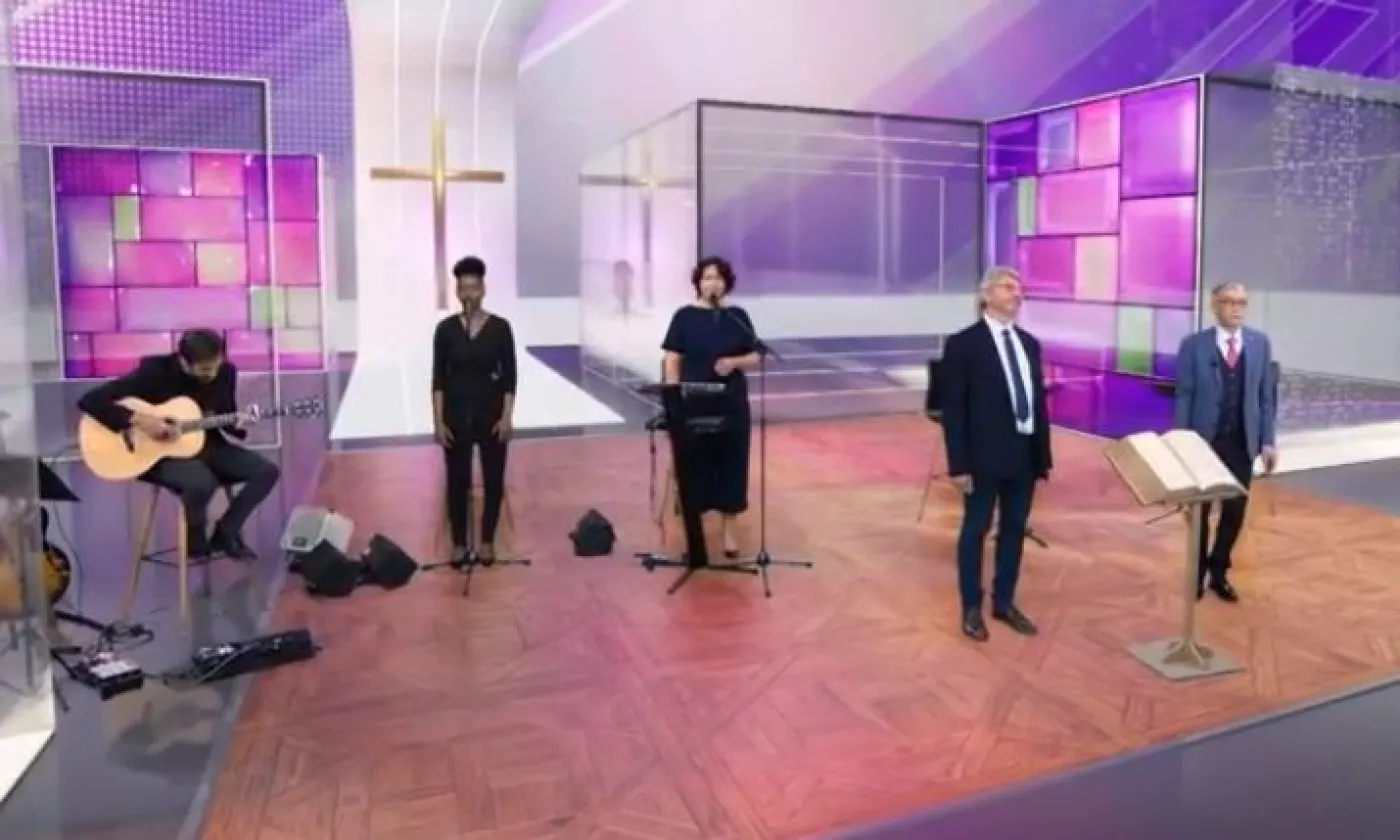 Culte de l'Ascension depuis le studio Keywall à Charleroi, Belgique (capture d'écran)